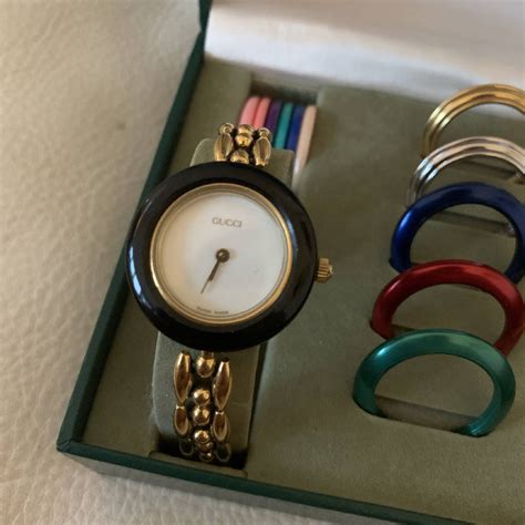 gucci watch women with changeable bezels|gucci bezel watch original price.